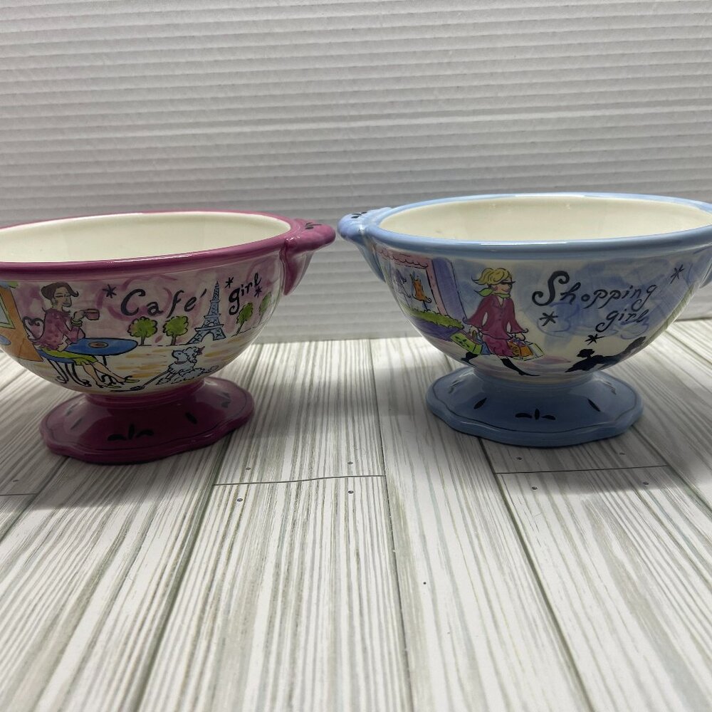 Set of Two Jennifer Brinley Certified International Bowls